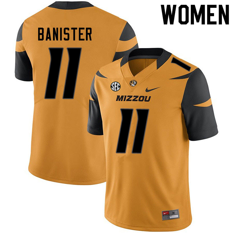 Women #11 Barrett Banister Missouri Tigers College Football Jerseys Sale-Yellow